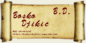 Boško Đikić vizit kartica